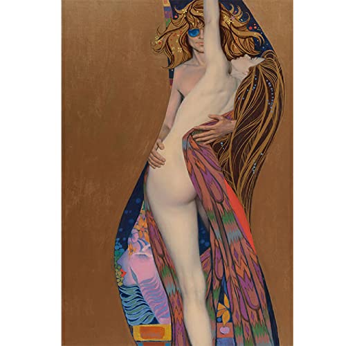 Carteles e impresiones de hombre y mujer desnudos amantes de los abrazos nórdicos pinturas en lienzo sala de estar clásica decoración del hogar cuadro de arte de pared sin marco-40x60cm