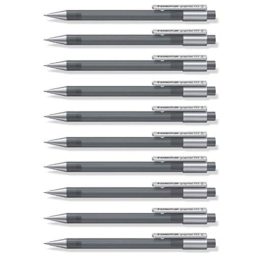 STAEDTLER Graphite - Portaminas de 0.5 mm, color gris, paquete de 10 piezas