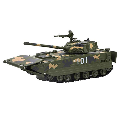 Escala 1:50 CS0233 Vehículos blindados de anfibios Modelo de tanques de fundición con luces y música Ejército Regalos para niños pequeños(Verde)