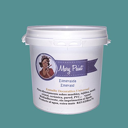Mary Paint | Pintura para muebles efecto Chalk Paint, Verde Esmeralda - 750ml