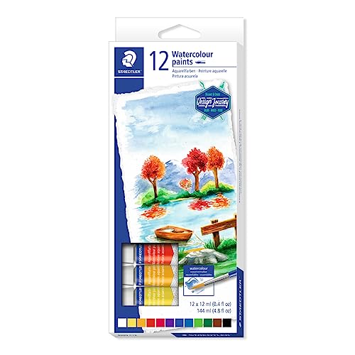 STAEDTLER 8880 C12 Design Journey, Caja con 12 pinturas acuarelas de colores variados
