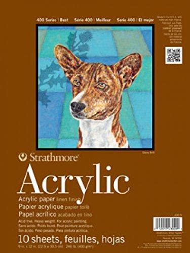 Strathmore (430-12 Bloc Enc 12x18 10H Acrylic (400) 400g Blanc Nat, Papel, 12 by 18