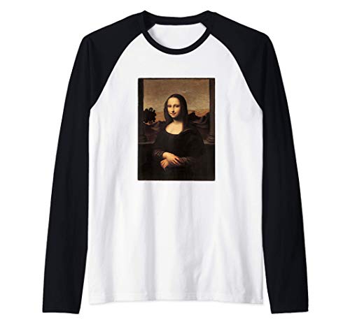 Mona Lisa de Isleworth Leonardo da Vinci Arte Clasico Cool Camiseta Manga Raglan