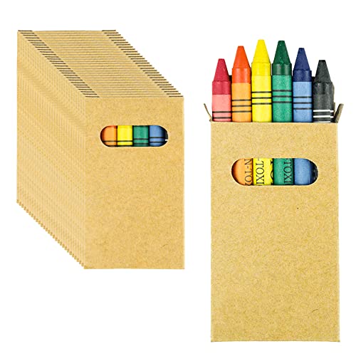 Partituki 20 Sets de Ceras de Colores Infantiles 6 Mini Ceras por Caja. Ideal Fiesta de Cumpleaños Infantiles, Recuerdos de Bodas y Colegios