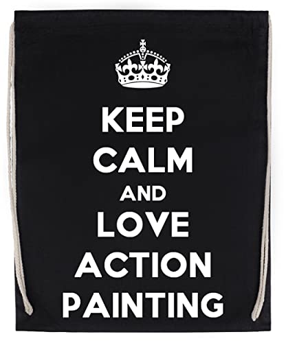 Keep Calm And Love Action Painting Bolsa de Deporte Con Cordón Negro Drawstring Sport Bag