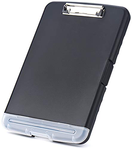 ZCZN - Portapapeles de Plástico con Compartimento para Bolígrafos Separado, Clipboard A4 para la Escuela, Utilidad, Oficina Industrial, Personal Médico, Color Negro