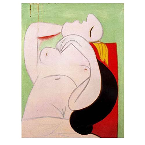 CJJYW Imprimir en Lienzo-Pablo Picasso Impresión Pintura póster Reproducción Decor de Pared Impresión Obras de Arte Pinturas《Dormir》(40x53cm,15.5x20.5in-Sin Marco)