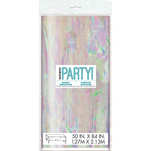 Unique Party - Mantel de Plástico - 2,13 m x 1,37 m - Color Iridiscente (53933)