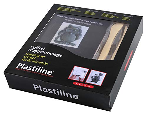 Herbin 8750T – Estuche de aprendizaje Plastiline – Placa media 350 g – Plexi – Alambre de hierro – 2 herramientas – Fichas modelos – Instrucciones (francés-inglés) – Color gris – Fabricado en Francia