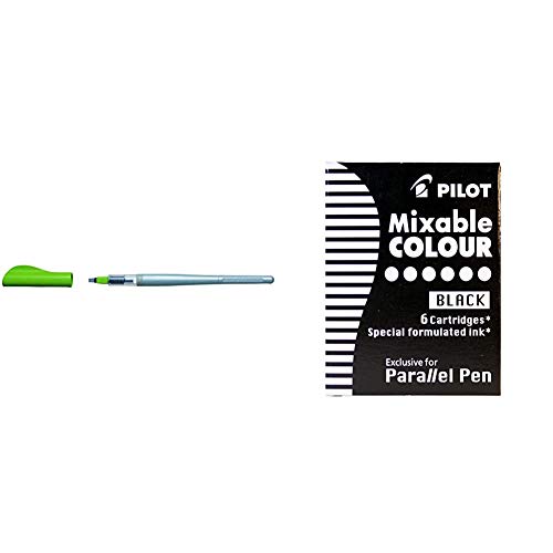 PILOT - Pluma con plumín metálico, Multicolor, 3.8 mm + Mixable Colour - Recambio para bolígrafos Parallel Pen (6 unidades), negro
