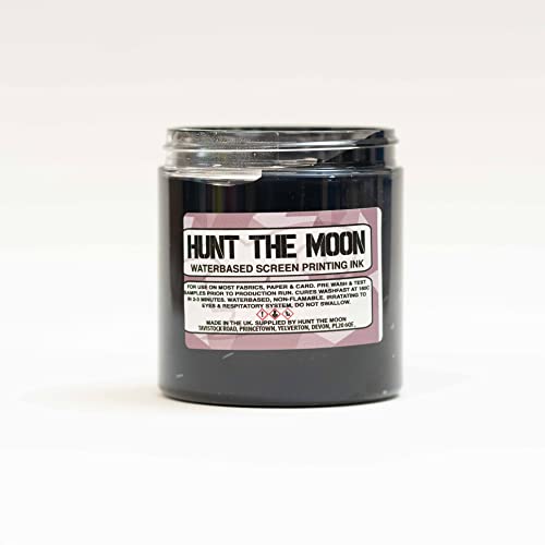 Hunt The Moon Tinta de serigrafía a Base de Agua, Negro Azabache, 240 ml