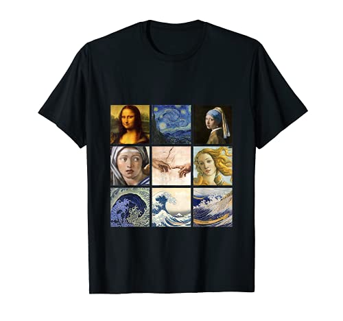 Obras Maestras del Arte Van Gogh da Vinci Miguel Ángel Camiseta