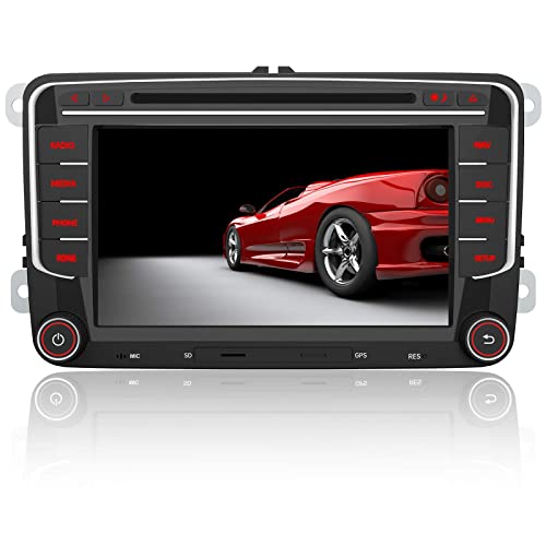 AWESAFE Radio Coche 7 Pulgadas con Pantalla Táctil 2 DIN para Volkswagen, Autoradio para VW Passat Seat Golf Skoda y etc. con Bluetooth/GPS/FM/RDS/CD DVD/USB/SD/RCA, Apoyo Mandos del Volante