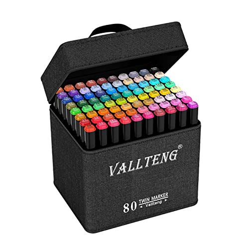 Pengpeng 80 marker pens Color Arte Dibujo Marcadores Arte Marker Pen Set Dibujo Rotuladores, de Doble Punta para Suministros de Pintura y Dibujo para Niños y Adultos, DS-1