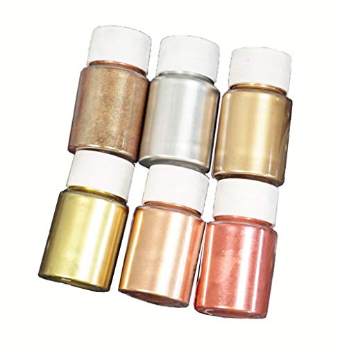 Gwxevce 6 Colores Kit de Pigmento de Resina metálica de mármol Polvo de Perla Resina epoxi Tinte Tinte como se Muestra