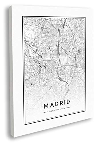 Artesta Cuadro en Lienzo Madrid Map (30x40)