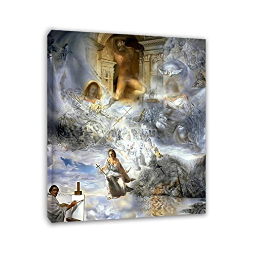 Apcgsm Salvador Dali poster. Reproducciones cuadros famosos en lienzo. Surrealismo Pósters e impresiones artísticas' El Concilio Ecuménico'. Cuadros decorativo 60x79cm(23.6x31.1) Enmarcados