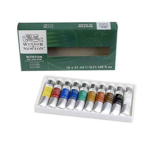 Winsor & Newton óleo Winton - Set de óleo de 10 tubos de 21ml, colores surtidos