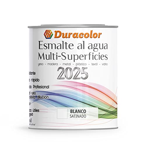 B BRIDECO Esmalte al Agua Multi Superficie - Color Satinado Blanco - 750 ml - Acabado Brillante - Sin Olor - Resistente a Golpes, Roces y Manchas - Antioxidante - Rápido Secado - Duracolor