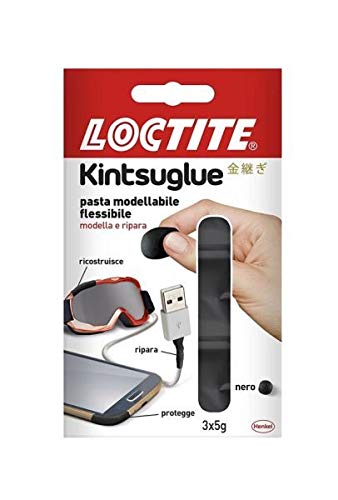 Loctite Kintsuglue - Pasta flexible moldeable, 3 dosis de 5 g, color negro