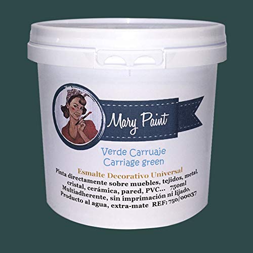 Mary Paint | Pintura para muebles efecto Chalk Paint, Verde Carruaje - 750ml