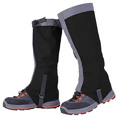 Macabolo - Perneras para senderismo impermeables transpirables para botas de nieve, para escalada, caza, senderismo, caminar, 1 par, Unisex adulto, color Negro , tamaño Medium