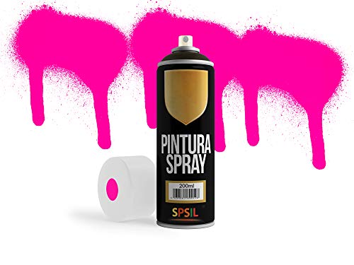 MovilCom® - Pintura en spray Fluorescente Rosa Flúor, 200ml, mod.8696