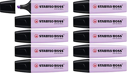 Marcador STABILO BOSS ORIGINAL pastel - Caja con 10 unidades - Color brisa violeta