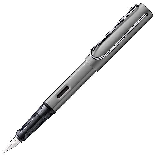 LAMY AL-star 026 - Pluma estilográfica de aluminio de color grafito con mango transparente y punta de acero, grosor EF