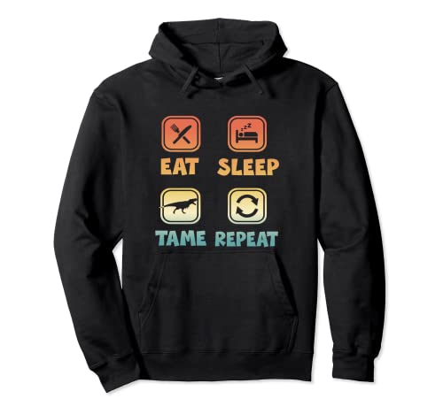 Eat Sleep Tame Repeat Funny Dino Dinosaur Sudadera con Capucha