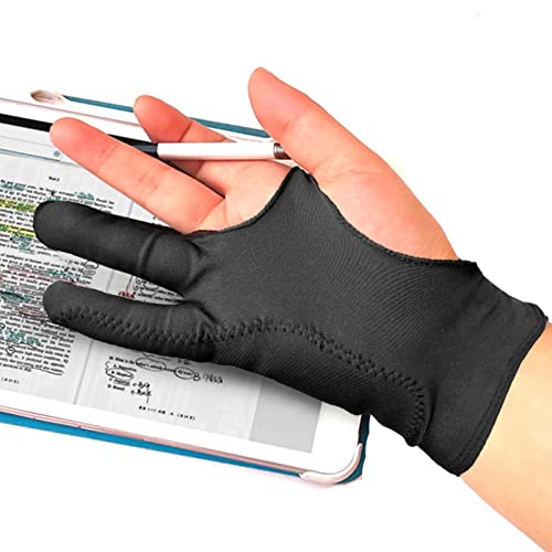 Baogao Guante de dibujo digital, guantes de artista para tableta, guantes de artista con dos dedos para tableta, dibujo de papel, protector de manchas