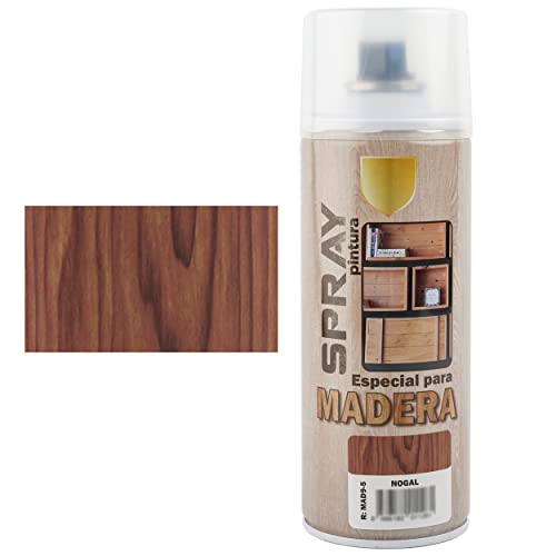 H HANSEL HOME Barniz Spray Especial para Madera - Acabado Madera Nogal 400ml