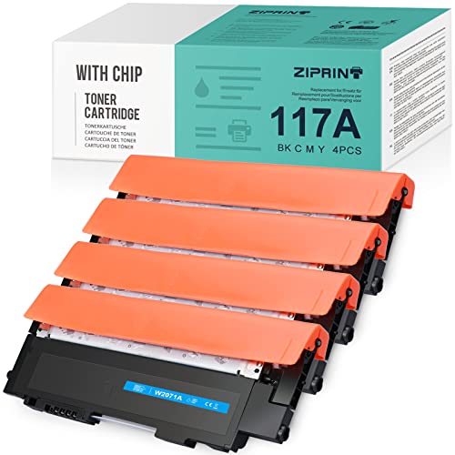 ZIPRINT 117A Cartucho Toner Compatible HP 117A Color Laser MFP 178nwg 179fwg 178nw 179fnw 150nw 150a W2070A W2071A W2072A W2073A (Negro Cian Amarillo Magenta,Pack 4)