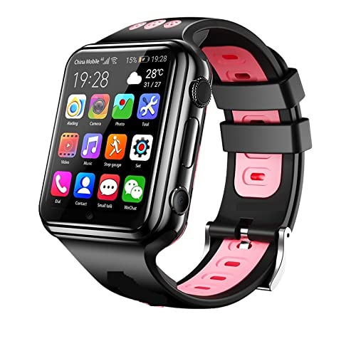 VPSN GPS WiFi Ubicación Estudiante Smart Watch Niños Instalar Bluetooth W5 Smartwatch Tarjeta SIM (Color : W5 Black-Pink, Size : A)