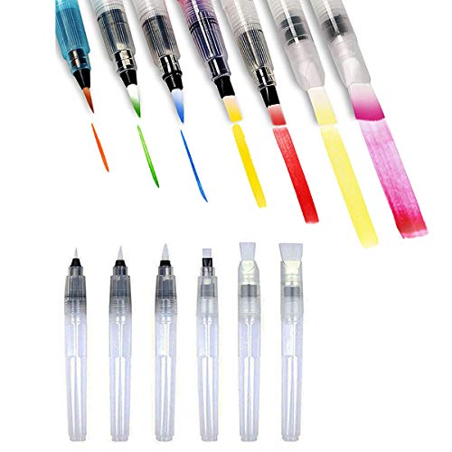 SagaSave Water Brush Pen - Juego de pinceles de acuarela con depósito de agua rellenable