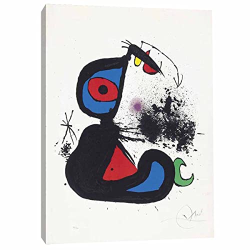 Voghart Joan Miro《Come Rayos》Pintura Arte de la Lona Arte de La Pared Decor Listo para Colgar Cuadros sobre el Lienzo Listo para colgar(Enmarcado,60x85cm-(23.6x33.5in)