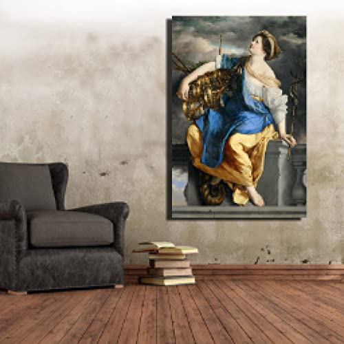 Dittelle Réplica de pinturas al óleo de fama mundial Artemisia Gentileschi Napoleón, pósteres e impresiones artísticos de pared para decoración para sala de estar, 50x70cm sin marco