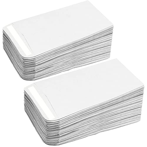 100 sobres blancos pequeños, sobres de semillas autoadhesivos, paquetes de semillas, sobres de monedas de papel Kraft para salarios, semillas, monedas, cuentas o sellos (10 x 6 cm/3,9 x 2,4 pulgadas)