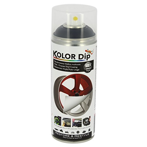Kolor Dip Spain KD12001 Pintura en Spray con Vinilo Líquido Extraible, Negro Metalizado