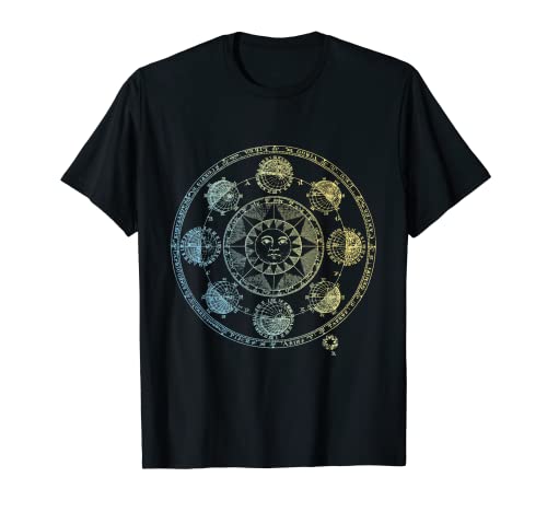 Ilustración de litografía del zodiaco del sol, magia, ocultista Camiseta