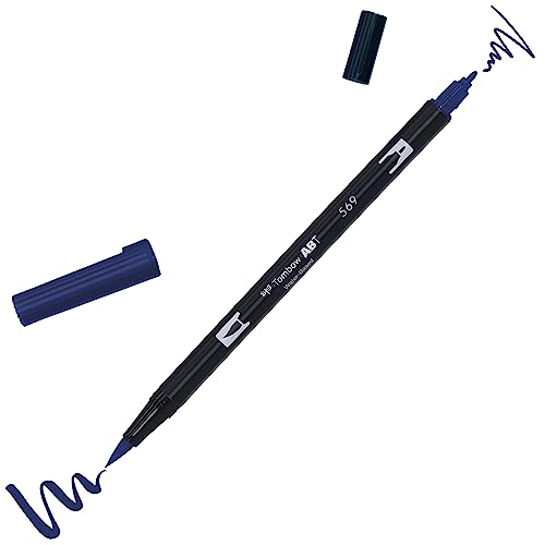 Tombow DUAL BRUSH-569 - Rotulador doble punta pincel. Color jet blue.