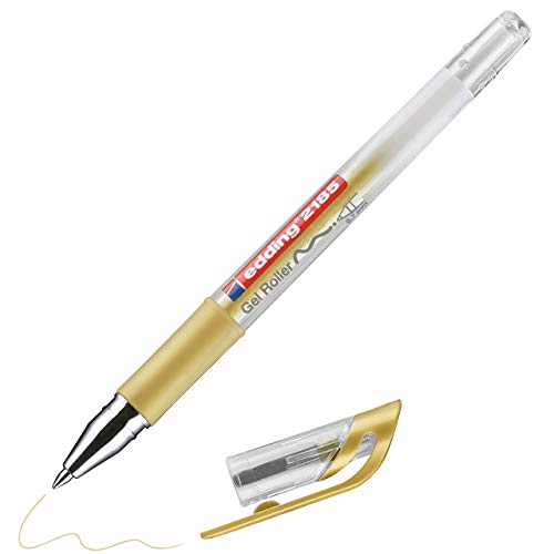 edding 2185 roller gel - oro - 1 rotulador - 0,7 mm - bolígrafo de gel para escribir, colorear o decorar bullet journals - rotulador de gel para mandalas