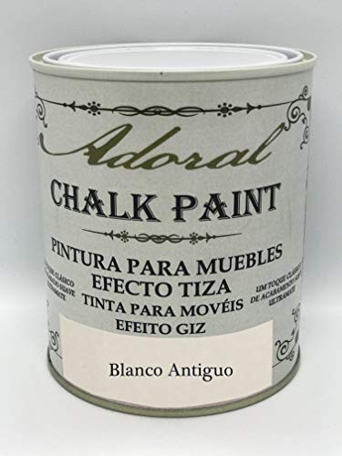 Adoral - Pintura Chalk Paint Pintura a la Tiza Decoración de Muebles (Blanco Antiguo) 750 ml