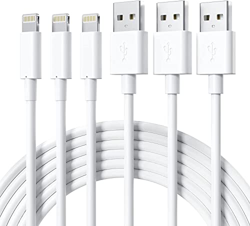 GlobaLink Cable Cargador, [MFi Certificado] 3Pack 1M, Cable Lightning Carga Rápida para iPhone 13/13 mini/13 Pro Max/12/11/11 Pro/X/XS/8/7/6/5E/SE/iPad - Blanco