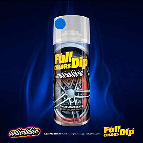 AutoFullCar Spray Pintura para Pinzas DE Freno ANTICALÓRICA ACRÍLICA Permanente FULLCOLORS by Full Dip (Azul Miami)
