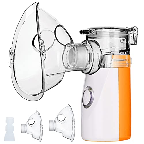 Nebulizador Portatil para Niños y Adultos, Aerosoles Nebulizador para el Tratamiento de Enfermedades Respiratorias, Inhalador Nebulizador Inalámbrico para Hogar y Viajes 10ml (Naranja)