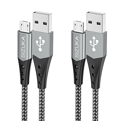 SIZUKA Cable Micro USB,[2Pack 1M] Carga Rápida Android Cable Android Nylon Movil Cables Cargador Compatible con Samsung S7/S6/S5/J7, Sony, Xiaomi,Huawei, HTC, Motorola, Nexus, LG, PS4, Kindle