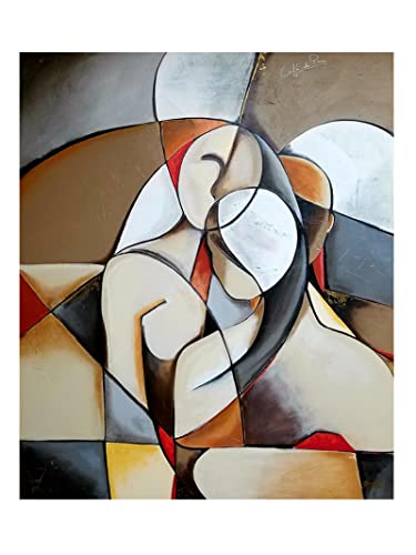 HONGC Arte abstracto Picasso Obras de arte famosas Mujer soñando Pinturas en lienzo Cuadro de pared vintage para sala de estar Decoración del hogar 80x120 cm con marco
