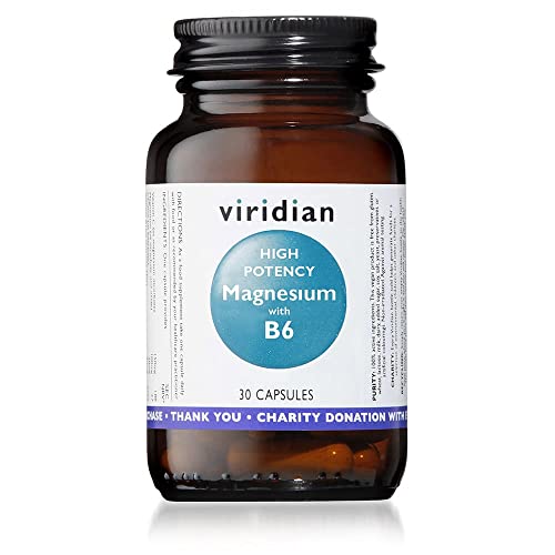 Viridian High Potency Magnesium with B6 | Magnesio de Alta Potencia con Vitamina B6, Suplemento Vegano - 30 Cápsulas