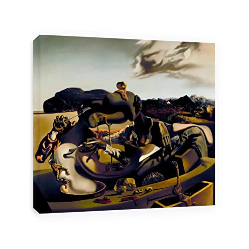 Apcgsm Salvador Dali poster. Reproducciones cuadros famosos en lienzo. Surrealismo Pósters e impresiones artísticas' Canibalismo otoñal'. Cuadros decorativo Marco de 70x70cm (27,6x27,6